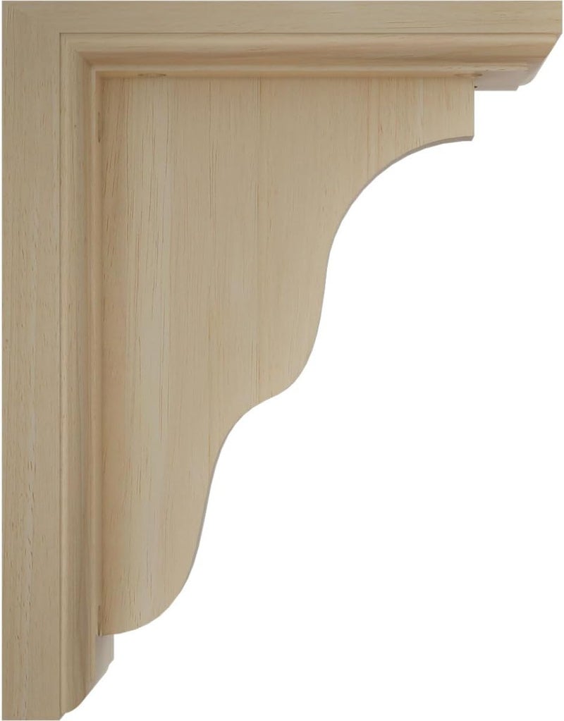 Ekena Millwork BKT03X07X09HARW حوامل هاملتون التقليدية من الخشب، 3 1/2" عرض x 7" عمق x 9" ارتفاع، خشب مطاطي - Image 2